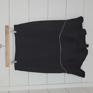 VERSAILLES size 10 pink & black ruffled high low midi skirt